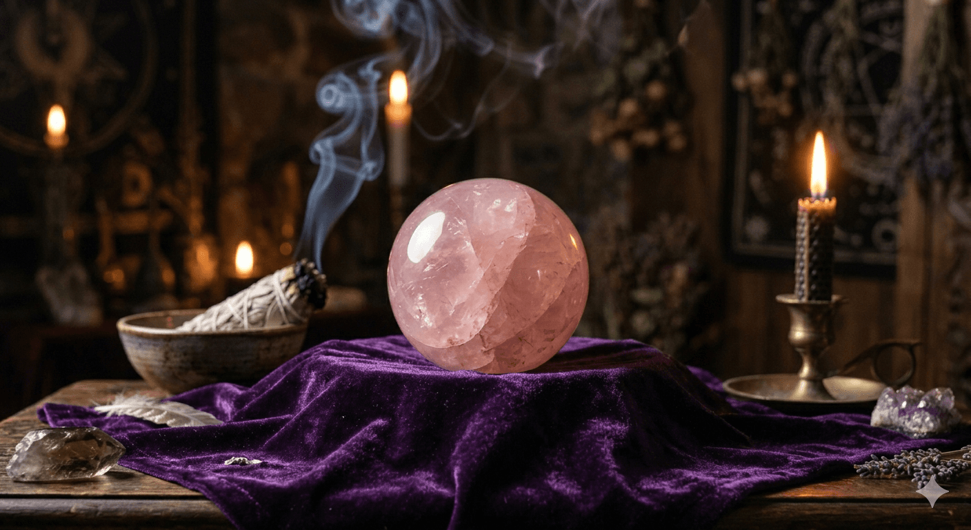 Rose Quartz Divination Sphere